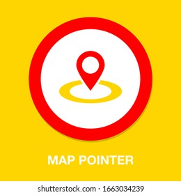 map pointer, map pin, map icon - arrow pin, compass GPS location