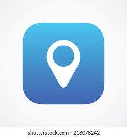 Map Pointer Pin icon button, vector illustration. Simple flat metro design style. esp10