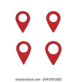 Map pointer pin isolated on white background