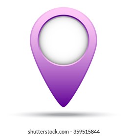Map pointer pink color. Vector illustration