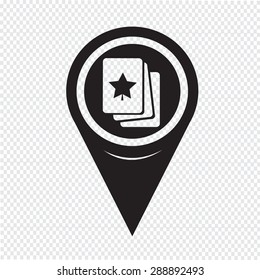 Map Pointer Playing Cards Icon