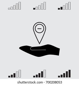Map pointer with plus sign icon, medicine vector illustration
