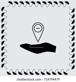 Map pointer with plus sign icon, medicine vector illustration