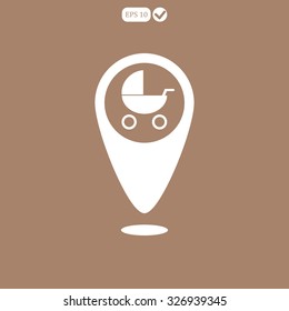 Map pointer pram sign
