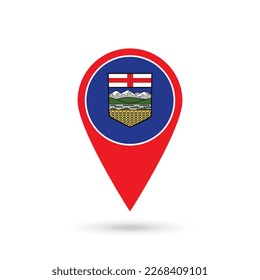 Map pointer with province Alberta. Vector illustration.