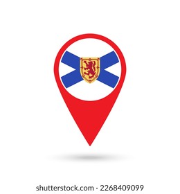 Map pointer with province Nova Scotia. Vector illustration.