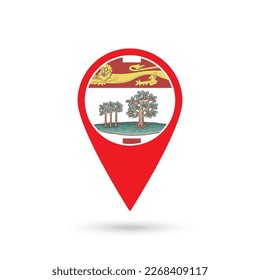 Map pointer with province Prince Edward Island. Vector illustration.