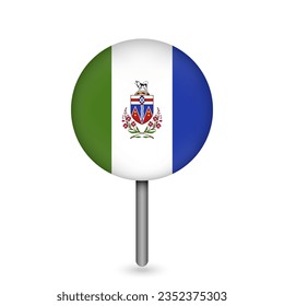 Map pointer with province Yukon. Vector illustration.