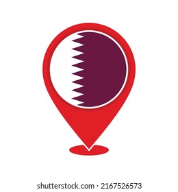 
Map pointer Qatar national flag icon design