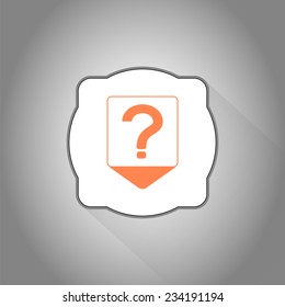 Map pointer with the question mark. Flat design style. Made in vector illustration