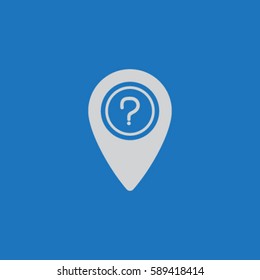 Map pointer question sign icon, cursor of helping vector illustration