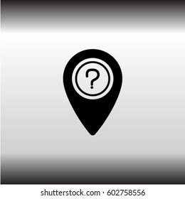 Map pointer question sign icon, cursor of helping vector illustration