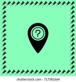 Map pointer question sign icon, cursor of helping vector illustration