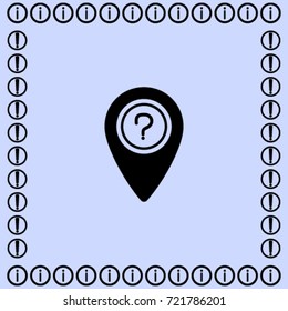 Map pointer question sign icon, cursor of helping vector illustration