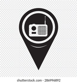 Map Pointer Radio Icon