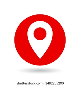 map pointer red color, vector illustration
