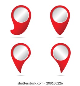 map pointer in red color vector illustration