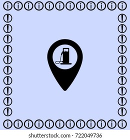 Map pointer refuel vector icon