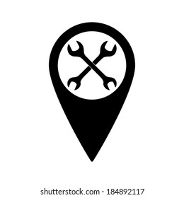 Map pointer with Repair Icon