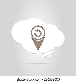 Map pointer - reversal roadsign. Made in vector