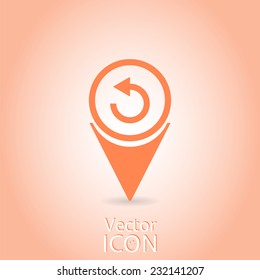 Map pointer - reversal roadsign. Made in vector