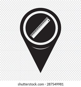 Map Pointer Ruler Icon