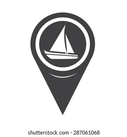 Map Pointer Sailing Boat Icon