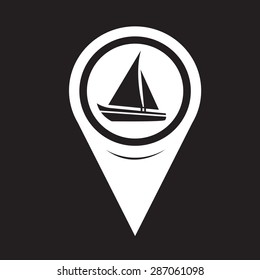 Map Pointer Sailing Boat Icon