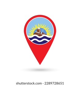 Map pointer with Santa Cruz Flag. Vector illustration.