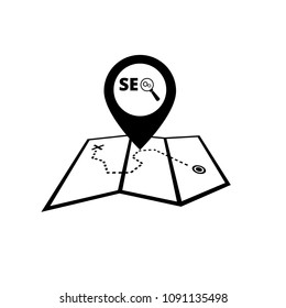 map pointer and seo icon