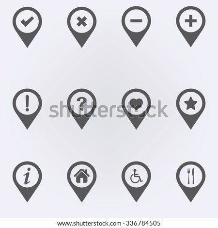 Map pointer set Icon . Vector illustration