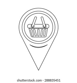 Map Pointer Shopping Basket Icon