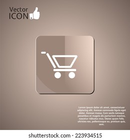 Map pointer with shopping cart icon. Vector illustration