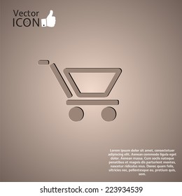 Map pointer with shopping cart icon. Vector illustration