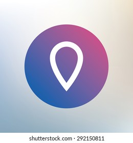 Map pointer sign icon. Location marker symbol. Icon on blurred background. Vector