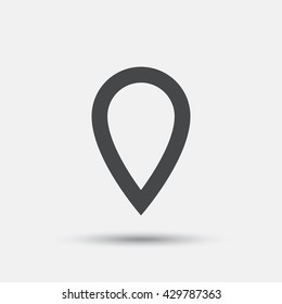 Map pointer sign icon. Location marker symbol. Flat map pointer web icon on white background. Vector