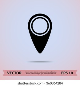 Map pointer sign icons, vector illustration. Flat design style 