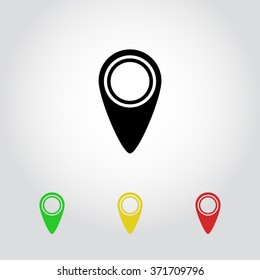 Map pointer sign icons, vector illustration. Flat design style 