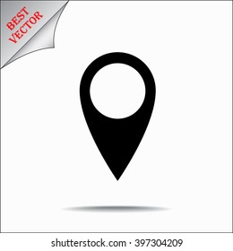 Map pointer sign icons, vector illustration. Flat design style 