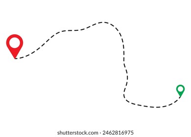 Map pointer sign. Map Navigation with 2 pins search location. Route location icon. GPS navigator vector. Vector illustration.