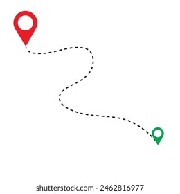 Map pointer sign. Map Navigation with 2 pins search location. Route location icon. GPS navigator vector. Vector illustration.