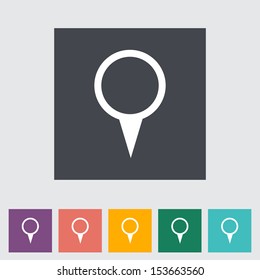 Map pointer single flat icon. Vector illustration.