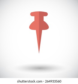 Map pointer. Single flat icon on white background. Vector illustration.
