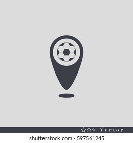 map pointer soccer vector icon