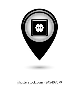 Map pointer with Socket  icon