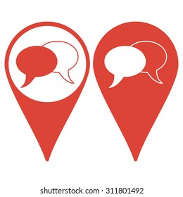 Map pointer. Speech bubbles icon. vector illustration  EPS 10