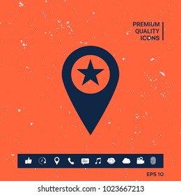 Map pointer with star