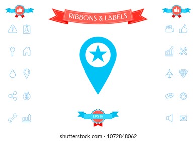 Map pointer with star