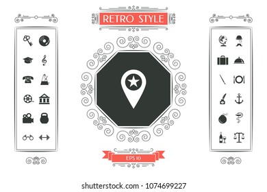 Map pointer with star