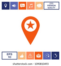 Map pointer with star